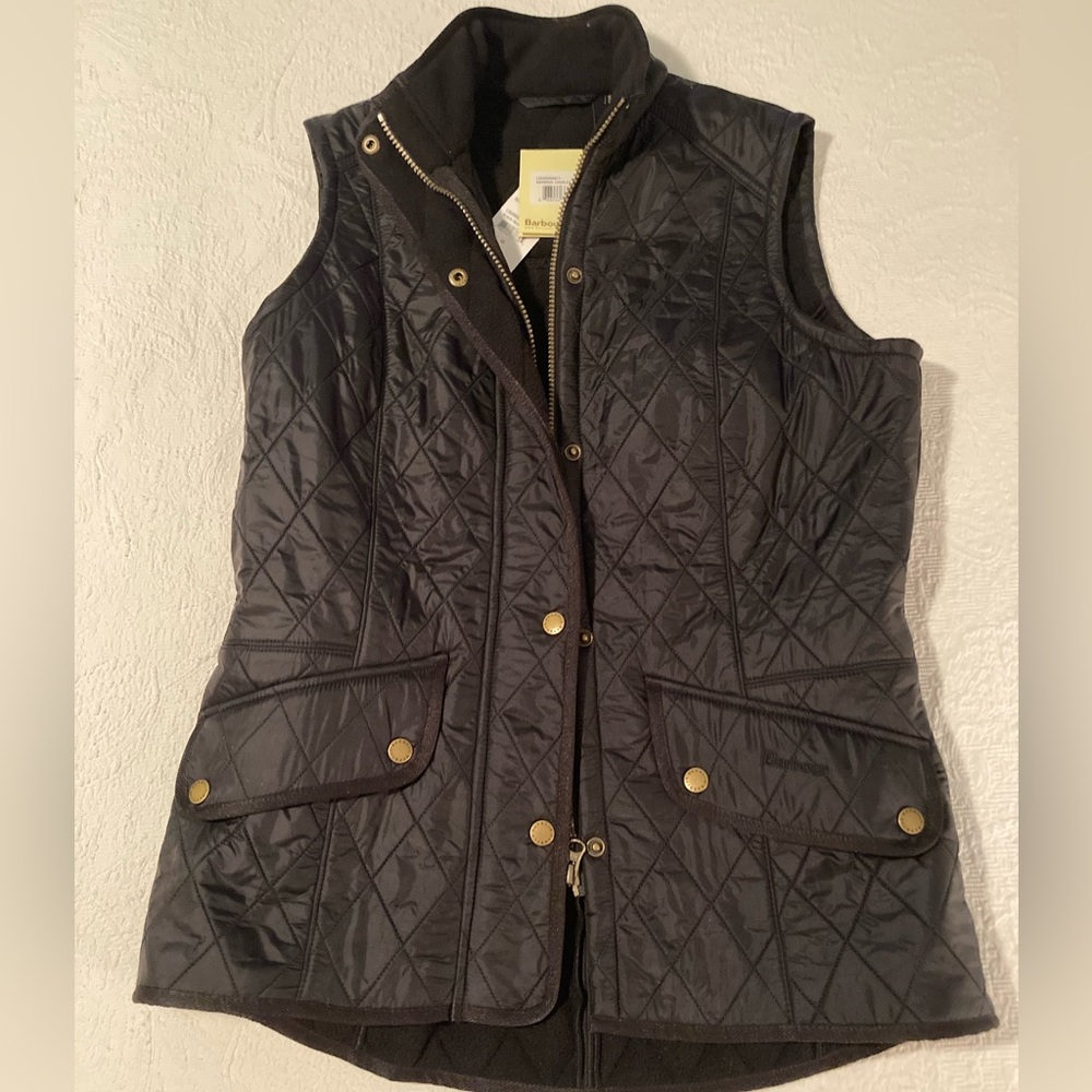 Barbour quilted vest black US 10. New